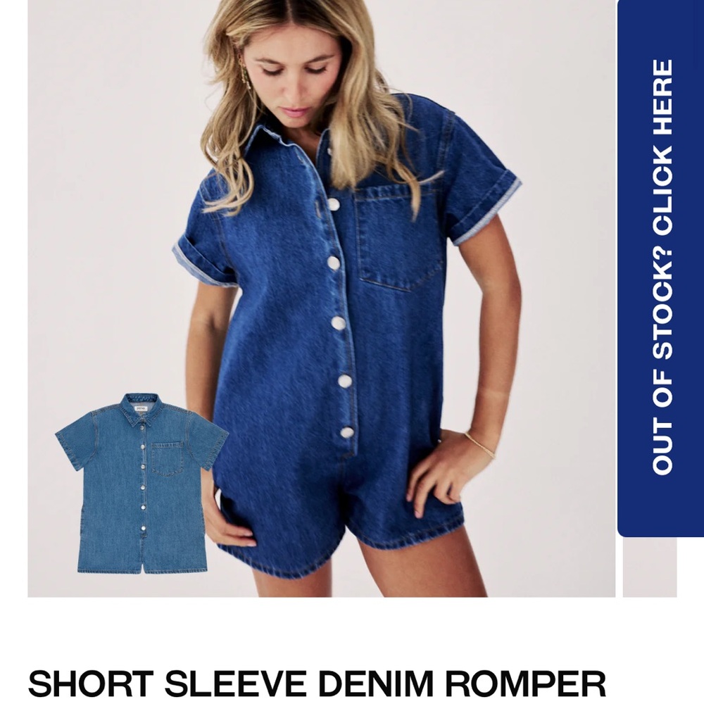 ISO Parke denim short sleeve romper, size small or medium !!!!